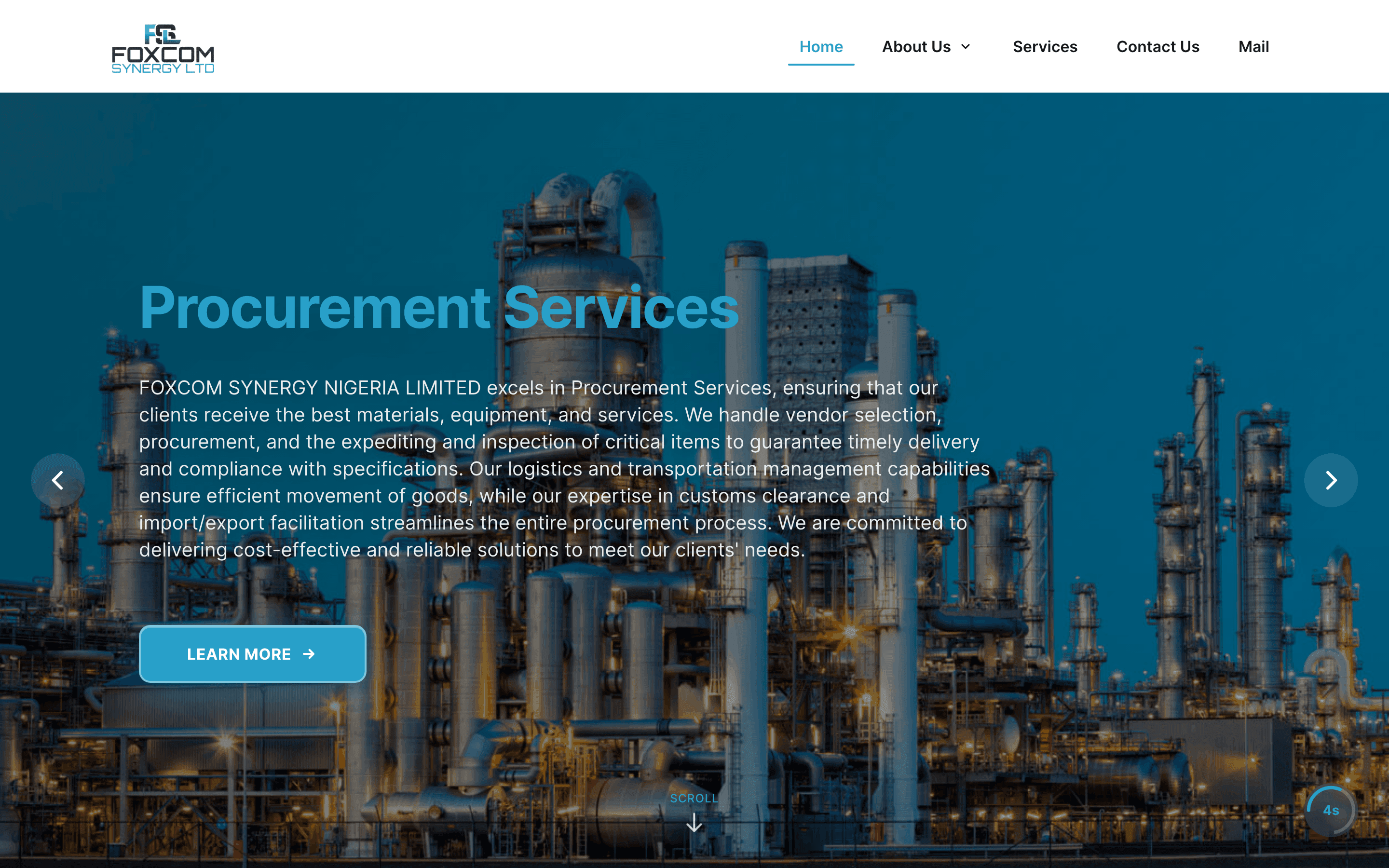 Foxcom Synergy: An oil and gas services company, credibly online