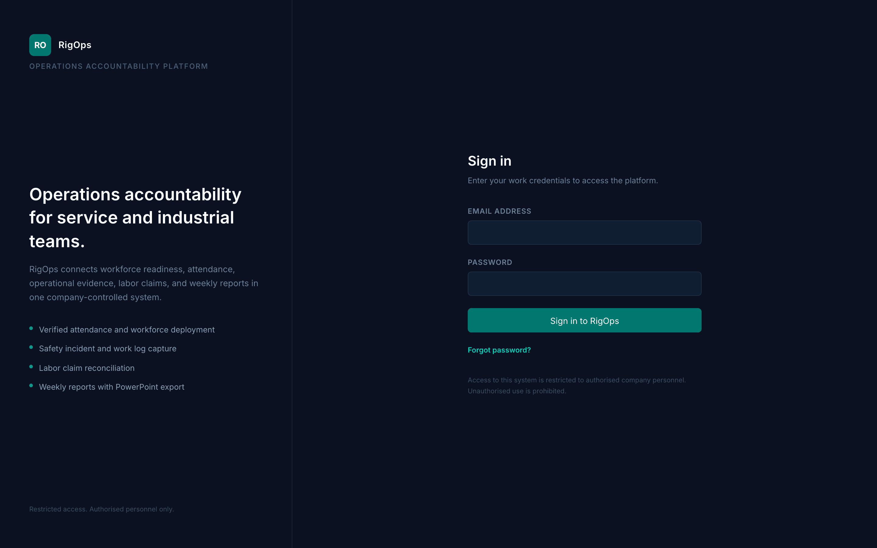 RigOps: Accountability software for a workforce in the field